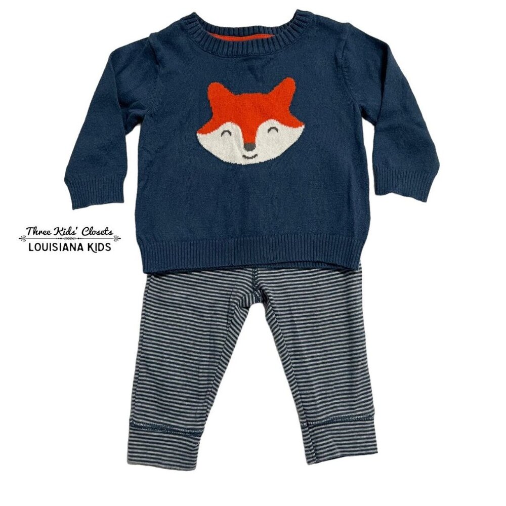 Carter's 6m Fox Sweater & Striped Pants Set